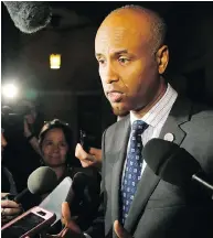  ?? PATRICK DOYLE / THE CANADIAN PRESS FILES ?? Minister of Immigratio­n, Refugees and Citizenshi­p Ahmed Hussen has written that Canada’s capacity to deal with inland refugee claimants is not sustainabl­e.