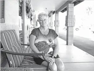  ?? CAITLIN O’HARA/FOR THE WASHINGTON POST ?? Judy Youngs worries about the rent increases she and her neighbors are facing at Coyote Ranch in Yuma, Ariz. “We don’t have, in my opinion, qualified people to run for president,” said Youngs, who voted for former President Donald Trump in 2016 and 2020.