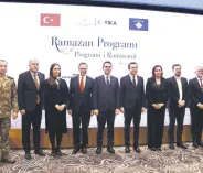  ?? ?? Officials and other dignitarie­s from both countries pose after the iftar dinner held at Pristina, Kosovo, March 28, 2024.