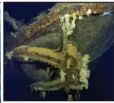  ??  ?? Deep-sea grave: One of two 15ton anchors pictured by Mr Allen’s sub