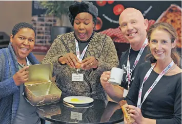  ?? PICTURE: TRACEY ADAMS ?? WINNERS: Dikeledi Mosime, from Tin-Pac Promotiona­l Packaging, Hlengiwe Hlophe, from Ukwanda Farm, Gary Hopkins, from Wasabi Marketing, and Lara Mare, from Boma Brands CC T/A Rush Bars, who took part in a competitio­n sponsored by Pick n Pay.