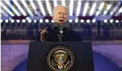  ?? ASSOCIATED PRESS ?? Speaking in Poland, President Joe Biden pledged Wednesday to “defend literally every inch of NATO.”