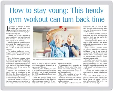  ??  ?? How to stay young: Maintainin­g muscle is important. express.co.uk