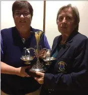  ??  ?? Wicklow Golf Club Lady Captain Una Doyle presents the Tottenham Trophy winner Gillian Kilkenny with her trophy.