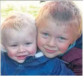  ??  ?? Casper, two, and Corey, six, were mowed down in Coventry