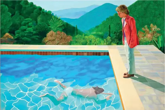  ??  ?? Showpiece: David Hockney’s Portrait Of An Artist (Pool With Two Figures) will be auctioned at Christie’s in November