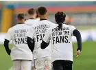  ??  ?? Fury: Leeds players show their feelings