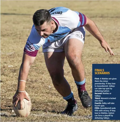  ?? Photo: Nev Madsen ?? MONEY MAN: Goondiwind­i winger Josh Keoller was on-song for the Boars with a hat-trick last weekend, and they will again need his impact against Wattles.