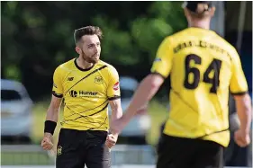  ?? Picture: Ray Lawrence ?? Gloucester­shire’s Matt Taylor celebrates victory