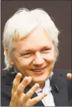  ?? Associated Press file photo ?? WikiLeaks founder Julian Assange may face rape charges in Sweden.