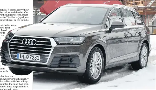  ?? PICTURE: DAVE ABRAHAMS ?? Unseasonal weather gave our writer Dave Abrahams an invaluable opportunit­y to drive Audi’s new flagship SUV in the conditions it was designed for. It passed with flying colours.