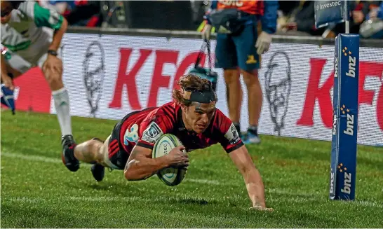  ?? PHOTOSPORT ?? Crusaders wing George Bridge will equal Ben Lam’s record of 16 tries if he scores against the Lions in the Super Rugby final tonight.