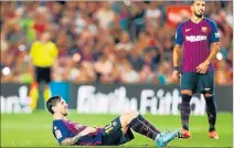  ?? ALEJANDRO GARCÍA / EFE ?? Encuentro. Leonel Messi (10) y Luis Suárez en el partido contra el Girona.