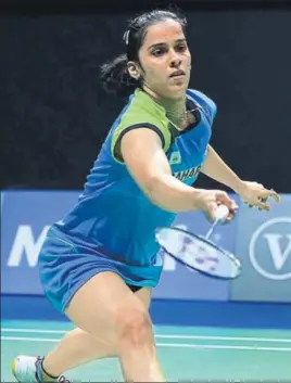  ?? GETTY IMAGES ?? Saina Nehwal defeated unseeded Korean Lee Jang Mi in the Asia Championsh­ip on Friday.