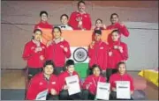  ?? HT PHOTO ?? India’s victorious junior and youth women’s boxing team.