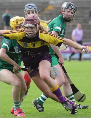  ??  ?? Determined midfielder Emma Walsh breaks away from a Limerick opponent.