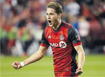  ?? NATHAN DENETTE / THE CANADIAN PRESS ?? Toronto FC midfielder Nicolas Hasler was traded to the Chicago Fire on Friday for rookie forward Jon Bakero and general allocation money.