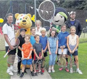  ??  ?? ●●MP Mary Robinson at the 24-hour tennis fundraiser