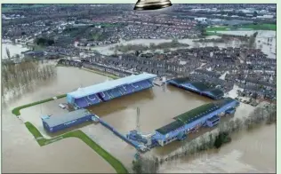  ??  ?? SUBMERGED: Carlisle’s Brunton Park after the recent Storm Desmond