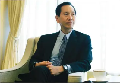  ?? ROY LIU / CHINA DAILY ?? Executive Council Convener Bernard Chan tells China Daily the chief executive is anxious to encourage better communicat­ion between policy bureau heads and council members.