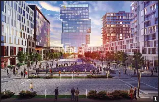  ??  ?? 3 Le lobby des Appartemen­t-boutique, un projet de Prével situé dans le Vieux-Montréal.1 Le projet Solar Uniquartie­r sortira de terre sur la Rive-Sud.2 La Suite, un projet de complexe locatif à Québec.