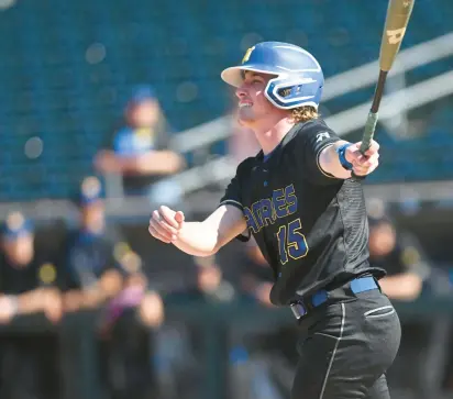  ?? SHORTELL/THE MORNING CALL PHOTOS AMY ?? Allen’s Aaron Schneider had two doubles in Tuesday’s Eastern Pennsylvan­ia Conference game against Dieruff at Coca-Cola Park in Allentown.