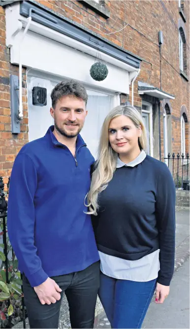  ??  ?? Michael Farrelly and Jade Sims, of Marlboroug­h, Wilts, are hoping to secure their first home with a 5pc deposit under the new mortgage scheme