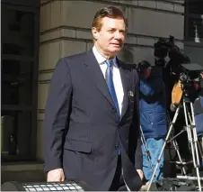  ?? AP PHOTO ?? Paul Manafort, President Donald Trump’s former campaign chairman, leaves the federal courthouse after his hearing Wednesday in Washington.