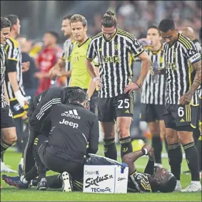  ?? Foto: GYI ?? PJ PG PE PP GF GC
Sigue el calvario de Pogba Se lesionó en su primera titularida­d desde abril de 2022