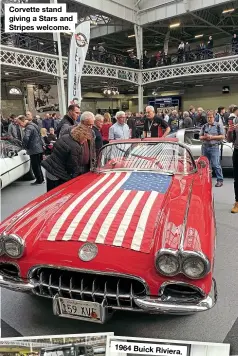  ??  ?? Corvette stand giving a Stars and Stripes welcome.