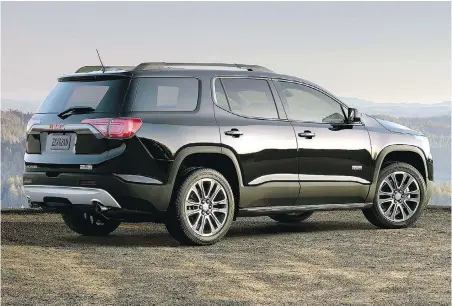  ??  ?? The Acadia’s All Terrain model is heavy on the black paint and trim and is specially equipped for off-road duty.