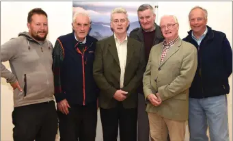  ?? Photo by Michelle Cooper Galvin ?? Dr Rory Harrington (fifth from left) who spoke on The Integrated Constructi­on Wetland Concept with Jonah Tosney, Dan Kelleher, Padruig O’Sullivan, Harry O’Donoghue and David Biggens at the Killarney National Park Autumn Talks Series 2018 in Killarney House on Thursday.