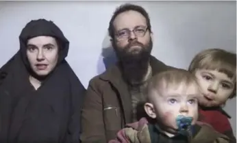  ?? TALIBAN MEDIA VIA THE ASSOCIATED PRESS ?? Caitlan Coleman and her husband, Joshua Boyle, were freed with their children after five years in captivity.