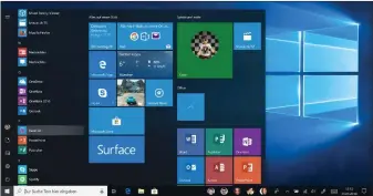  ??  ?? Das Fluent Design findet in Windows 10 Spring Creators Update nun auch im Startmenü Verwendung: Die in der Liste aktiven Elemente werden durch eine graue Leiste hervorgeho­ben.