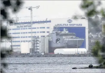  ?? CP FILE PHOTO ?? The Irving Shipbuildi­ng facility is seen in Halifax earlier this year.