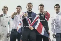  ?? PICTURE: CSM ?? TRUE BRITS: From left, British Formula E drivers Oliver Turvey, Alex Sims, Sam Bird, Oliver Rowland and James Calado ahead of new season.