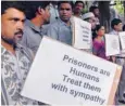  ?? — DC ?? People protest against the death of Sarabjit Singh on Thursday at Indira Park in Hyderabad.
