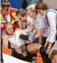  ?? Foto: dpa ?? Laura Siegemund hat sich schwer am Knie verletzt.