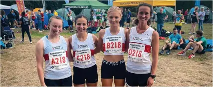  ?? ?? Bristol & West AC senior women, from left, Kate MacTear, Annie Carrol, Natalie Bretherton, Elaina Gard