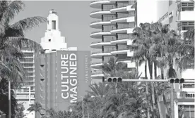  ??  ?? Faena House, center, and the Faena Hotel, right, are parts of a cluster of buildings developed by Argentine hotel magnate Alan Faena in Miami Beach, Fla.