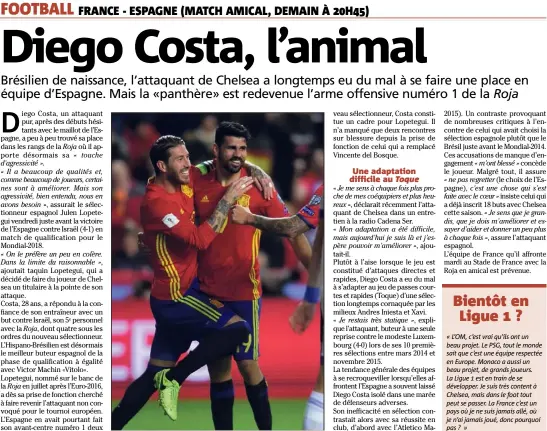  ??  ?? Diego Costa félicité par Sergio Ramos, le capitaine espagnol, après son but contre Israël. (Photo AFP)