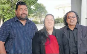  ??  ?? Fresh approach: Danny Mareko, Roseanne Leota and Ieremia Tuivaiti have come up with a home-based childcare programme suited to Pacific families.