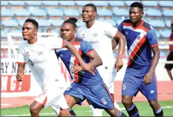  ?? ?? Ejike Ugochukwu in action against Lobi Stars