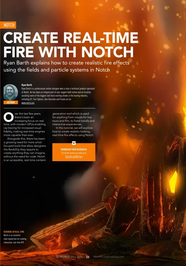  ??  ?? BURNING IN REAL TIME Notch is an excellent node-based tool for creating interactiv­e, real-time VFX