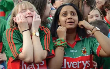  ??  ?? The agony: Mayo fans missed out narrowly on an All-Ireland victory once again