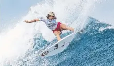  ?? Picture: WSL ?? Bethany Hamilton this week in Fiji.