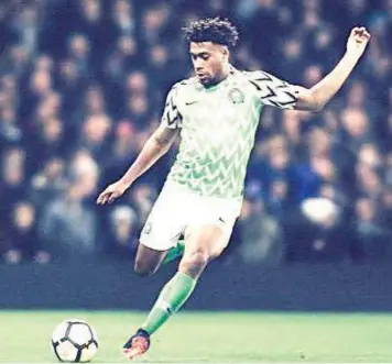  ??  ?? Super Eagles’ Alex Iwobi was ruled out of Nigeria’s AFCON qualifier against Benin Republic after a positive COVID19 test, which later turned out to be fake.