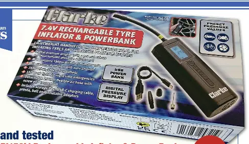 Clarke RI150Li 7.4V Rechargeable Tyre Inflator & Powerbank - Machine Mart -  Machine Mart