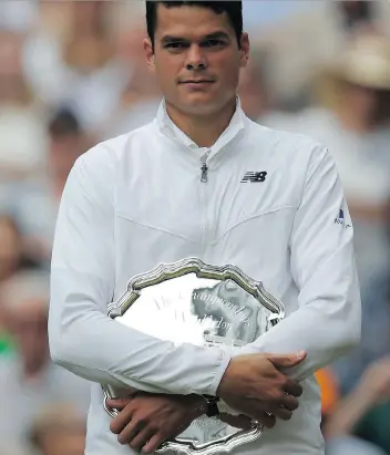  ?? ANDREW COULDRIDGE/AFP/GETTY IMAGES ?? Canada’s Milos Raonic is fresh off his first Grand Slam final.
