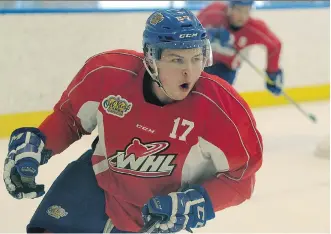  ?? LARRY WONG ?? Trey Fix-Wolansky, 18, attended the first day of the Edmonton Oil Kings’ main training camp Monday, and has been granted an invite to the Edmonton Oilers’ rookie camp next week in Penticton, B.C.